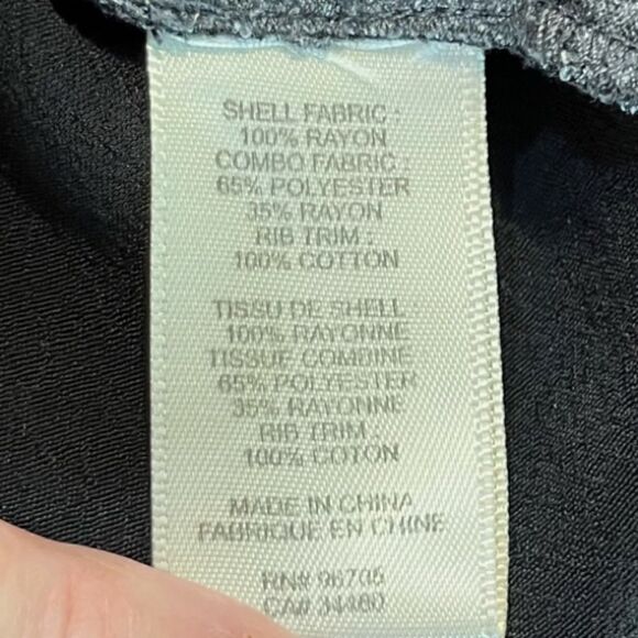 REBECCA TAYLOR Stacey Colorblock Crepe Jersey Top Black Gray Women’s Size 2 - Picture 7 of 7